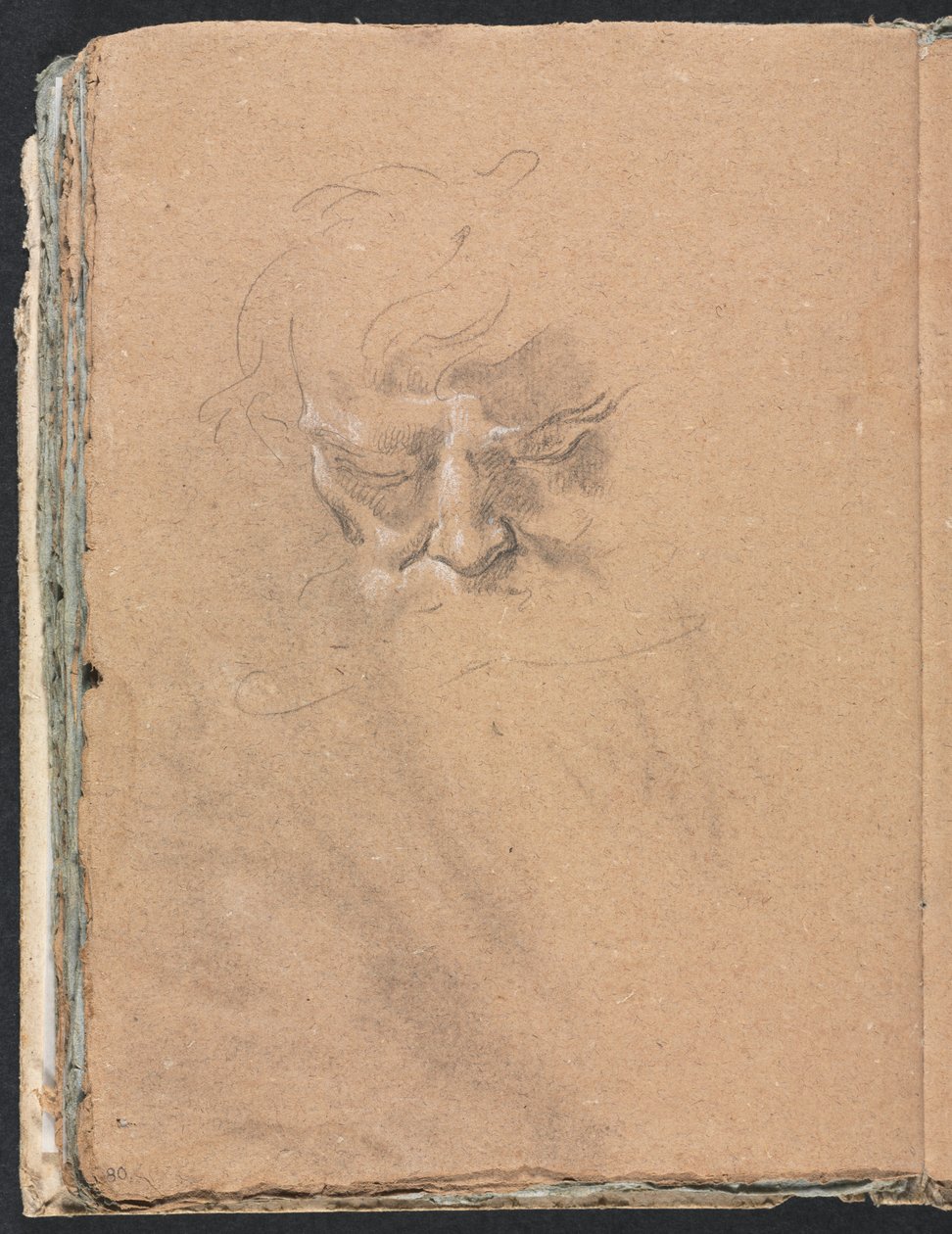 Verona Sketchbook: Página principal masculina 80, 1760. de Francesco Lorenzi