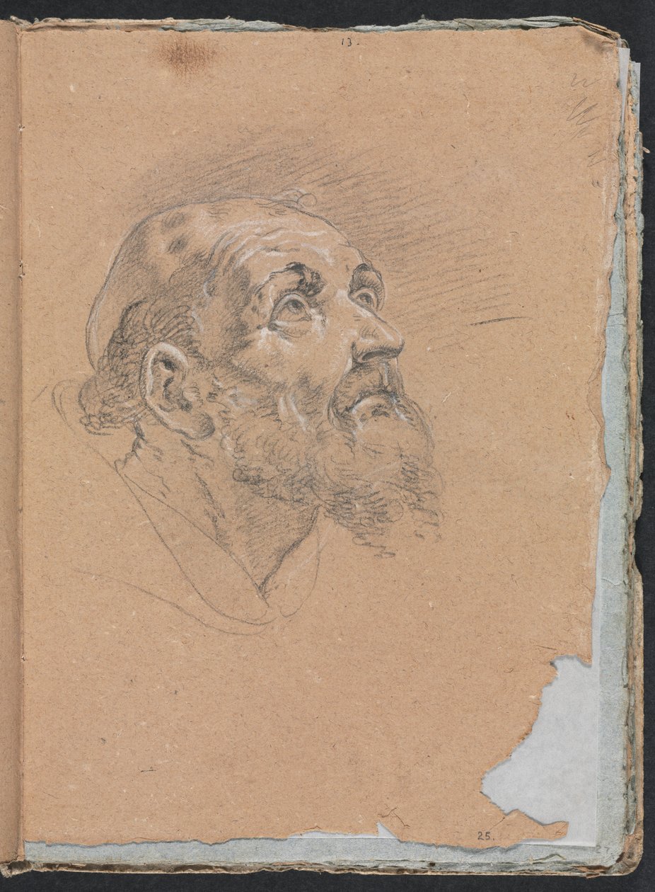 Caderno de desenho de Verona: Monk, página 25, 1760. de Francesco Lorenzi