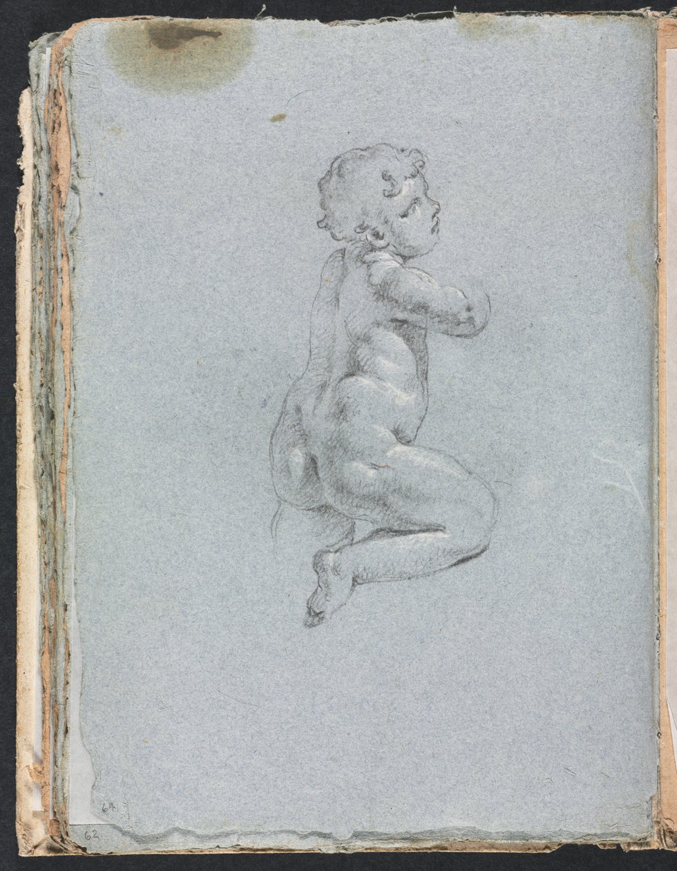 Caderno de desenho de Verona: Putto na página de perfil 64, 1760. de Francesco Lorenzi