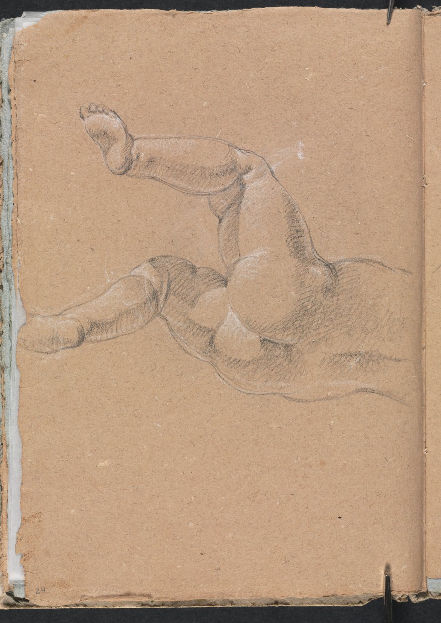 Verona Sketchbook: Putto metade inferior do corpo, página 24, 1760. de Francesco Lorenzi