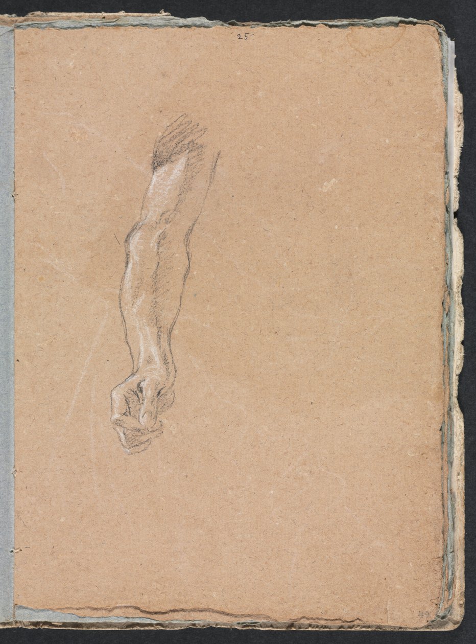 Caderno de desenho de Verona: Braço e mão direita, página 49, 1760. de Francesco Lorenzi