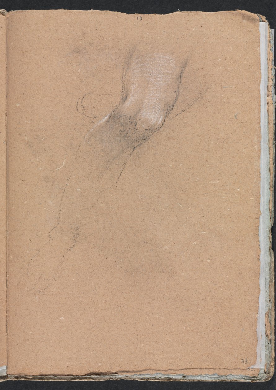 Caderno de desenho de Verona: perna direita, páginas 33, 1760. de Francesco Lorenzi