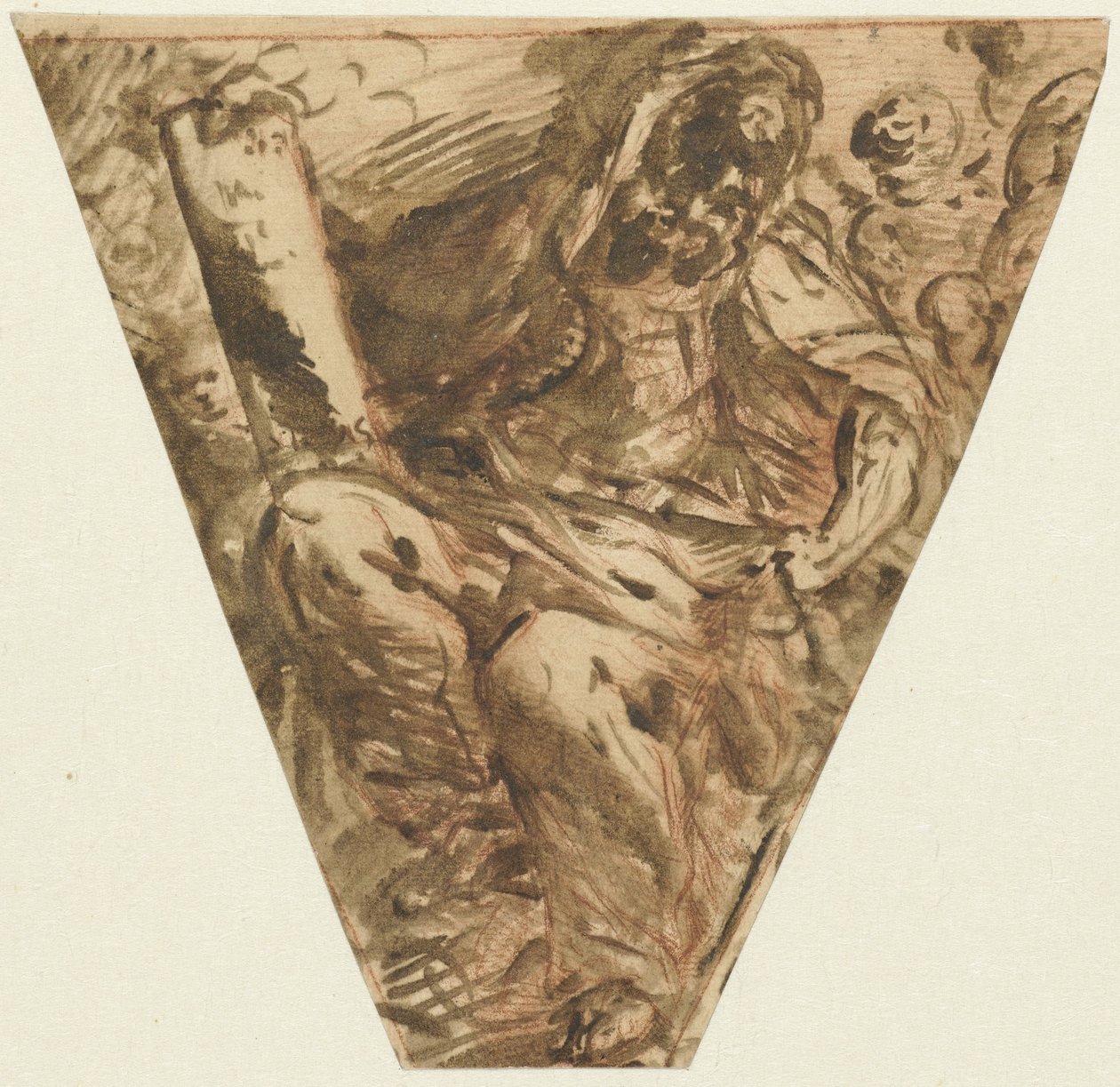 Zw-enchendo com um apóstolo sentado de Francesco Maffei (attributed to)