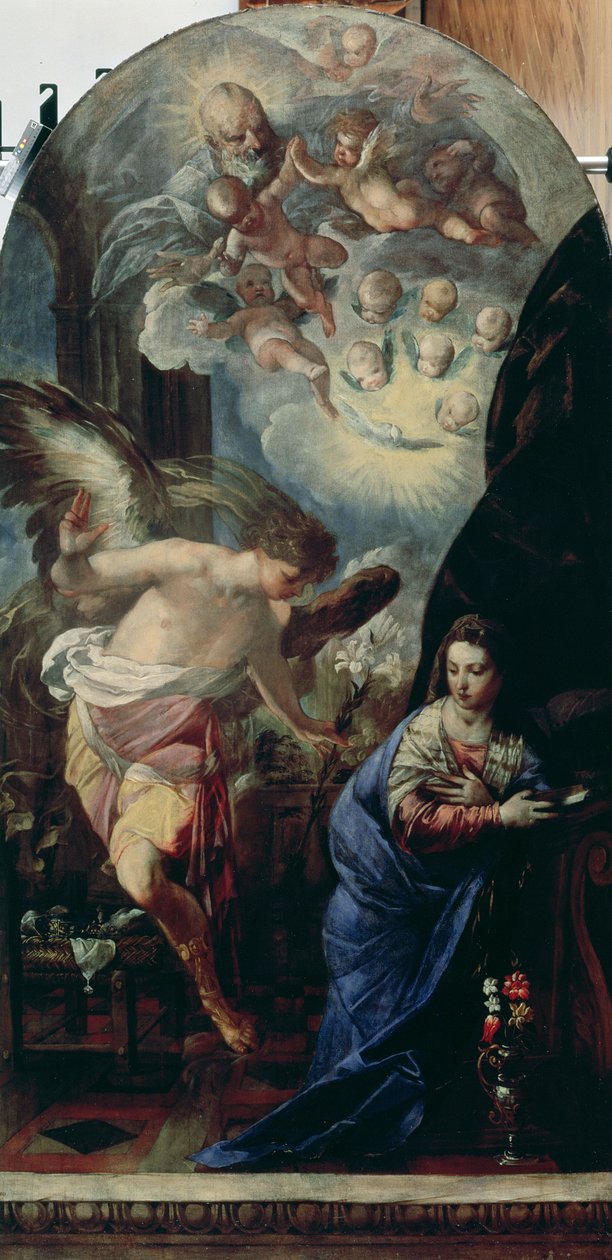 A Anunciação, c.1657-60 (óleo sobre tela) de Francesco Maffei