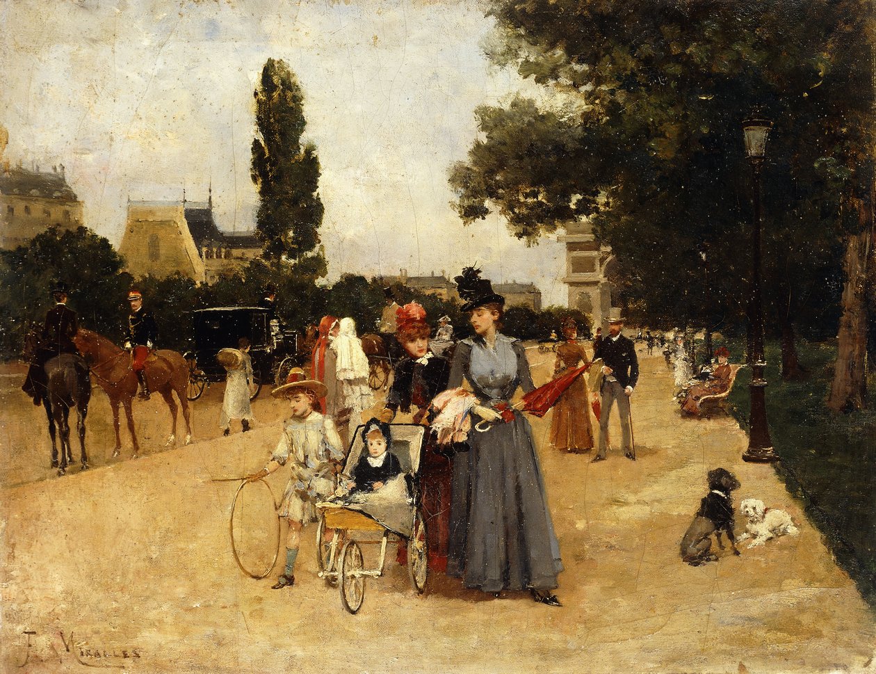 Avenue Foch, com vista para o Arco do Triunfo, de Francesco Miralles Galaup