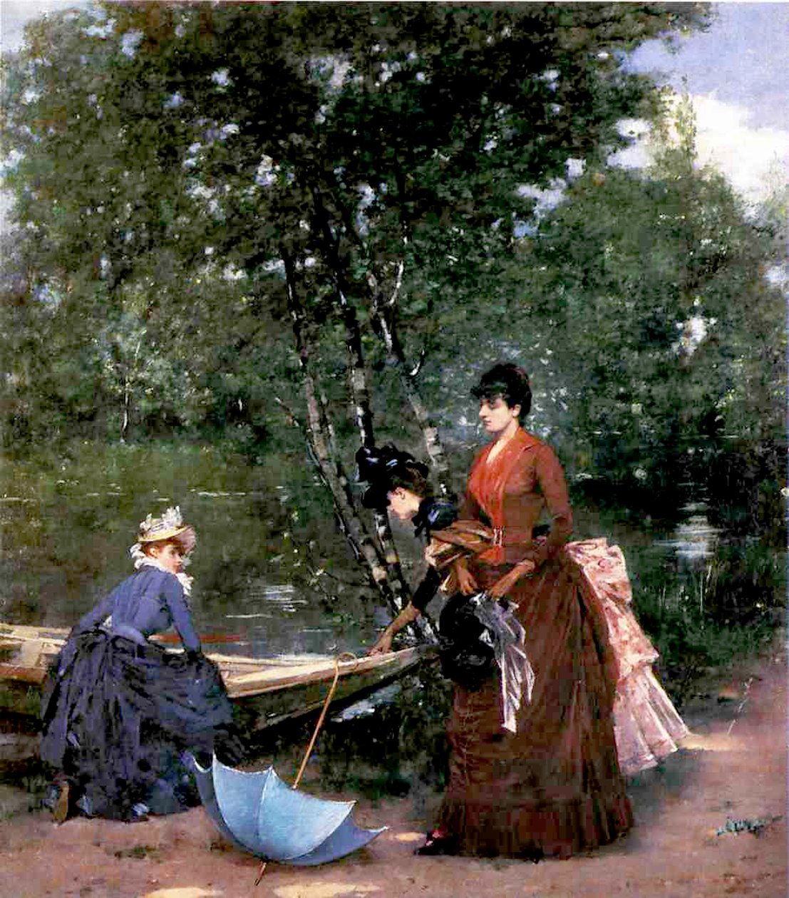 Senhoras no Bois de Boulogne, Paris de Francesco Miralles Galaup