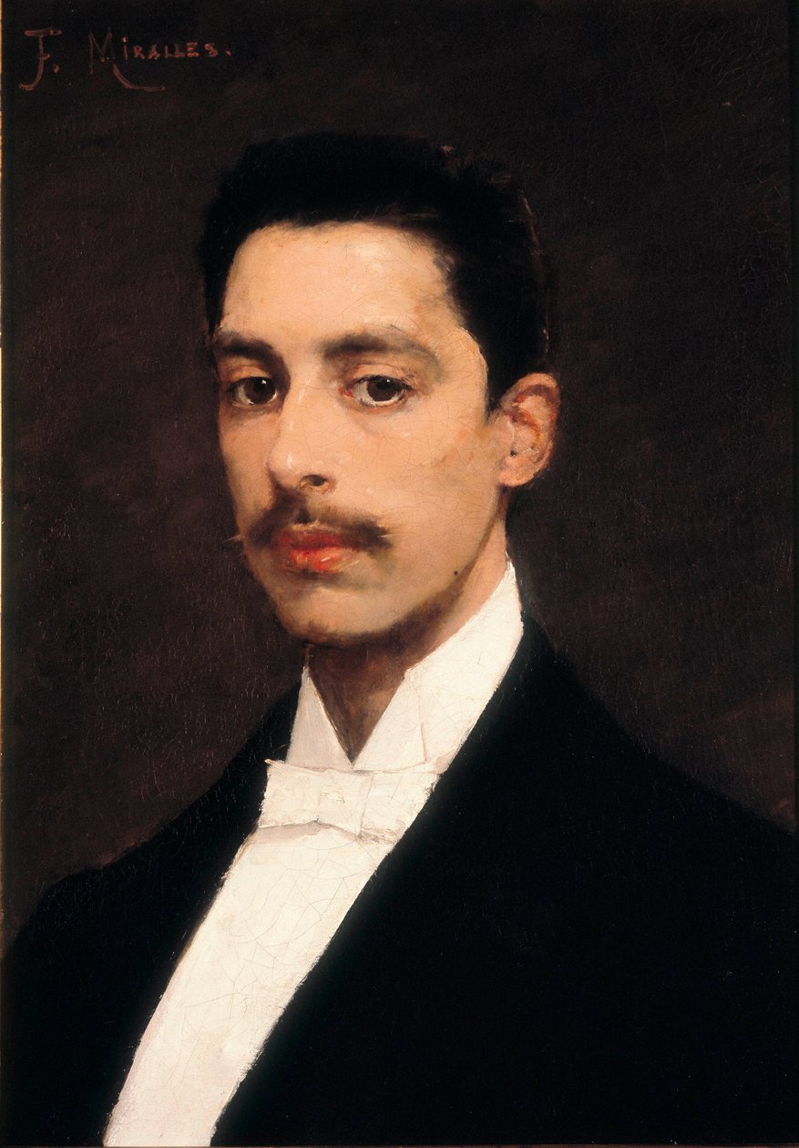 Retrato de Enrique Granados (1867-1916), pianista e compositor espanhol, final do século XIX (pintura) de Francesco Miralles Galaup