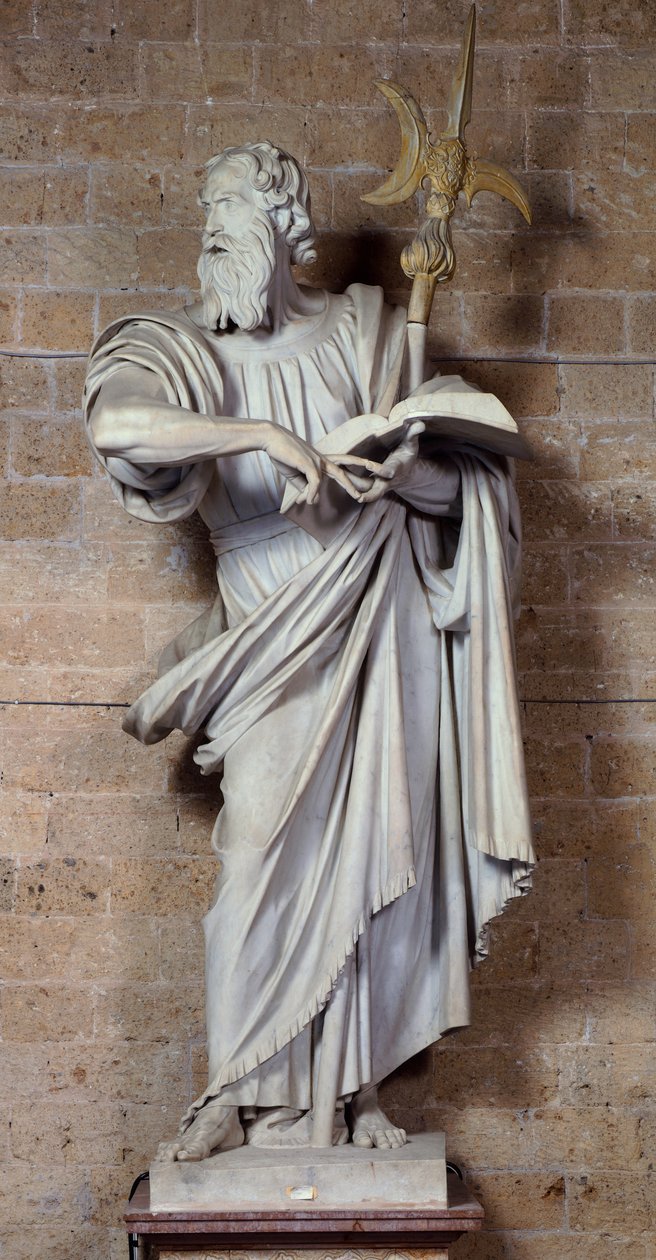 São Tadeu, escultura de mármore de Francesco Mochi (1580-1654), Museu das obras da Catedral, Orvieto, Itália de Francesco Mochi