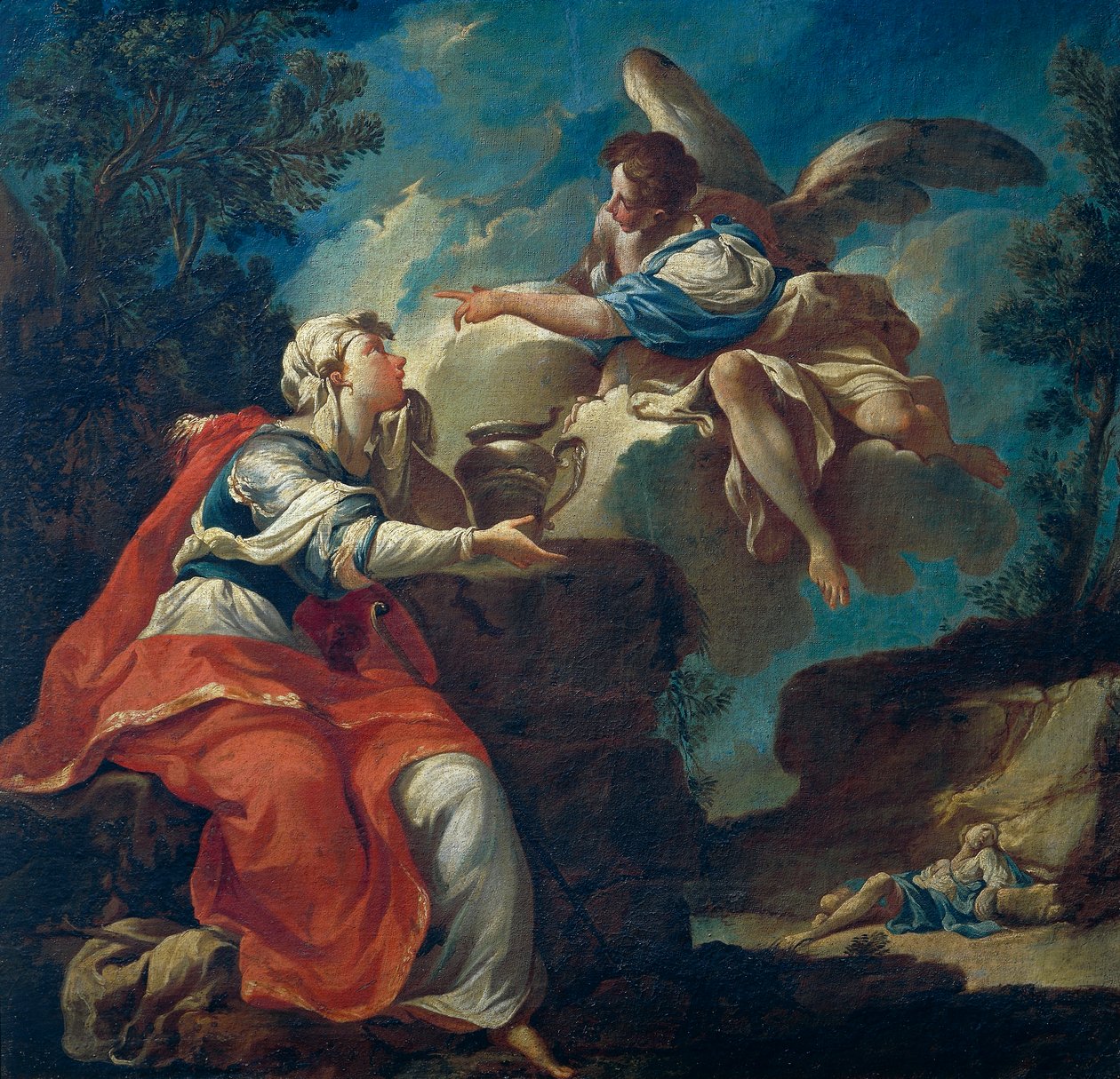 Anjo conforta Hagar no deserto de Francesco Monti