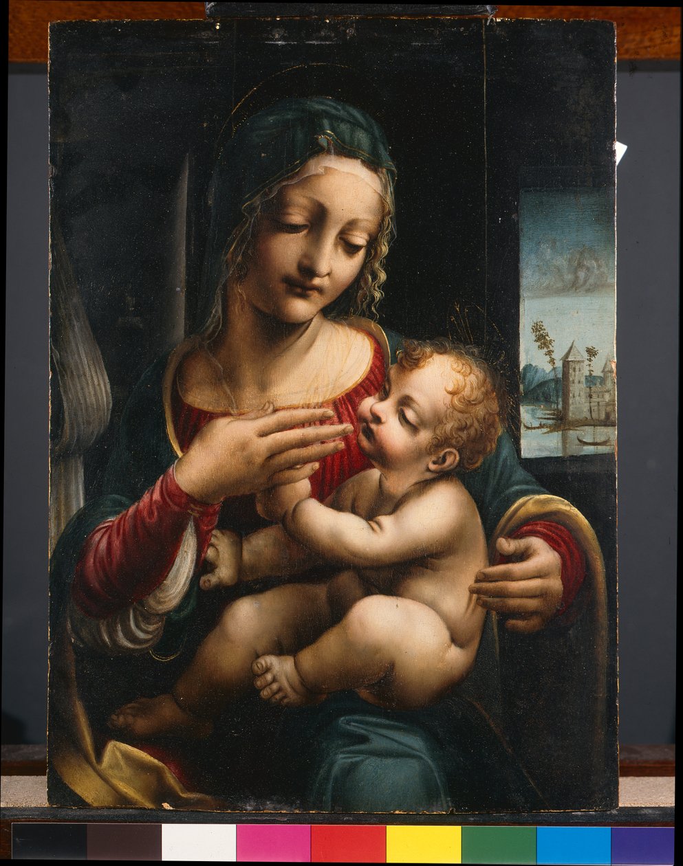 Virgem e Menino, c.1490-1500 (óleo no painel) de Francesco Napoletano