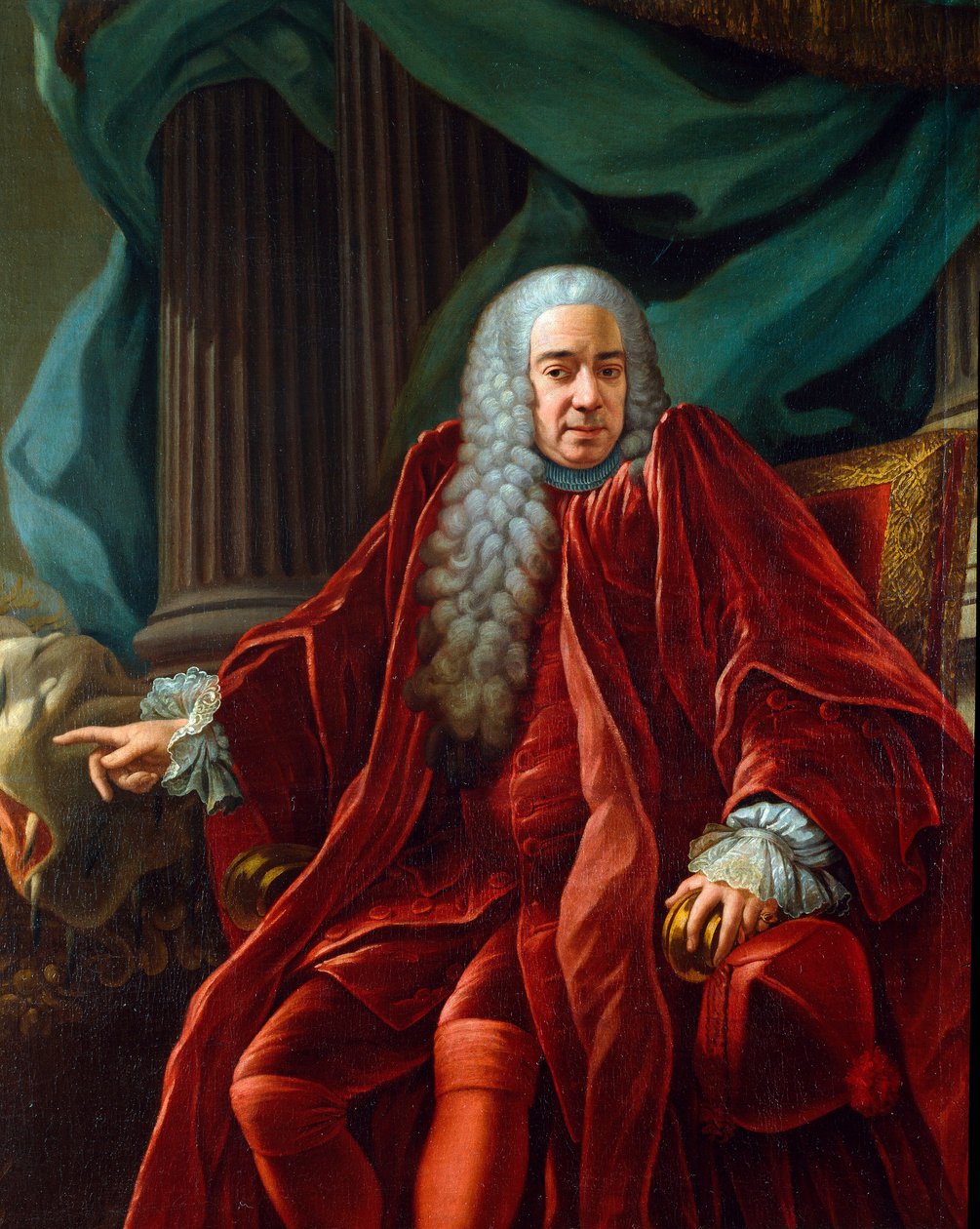 Retrato de Agostino Viale (1692-1777) doge da República de Genes de 1750 a 1752 Pintura por Francesco Narice (ca. 1719-1785) 1750 aproximadamente. Sol. 153x122 cm Sestri Levante, Galleria Rizzi de Francesco Narice