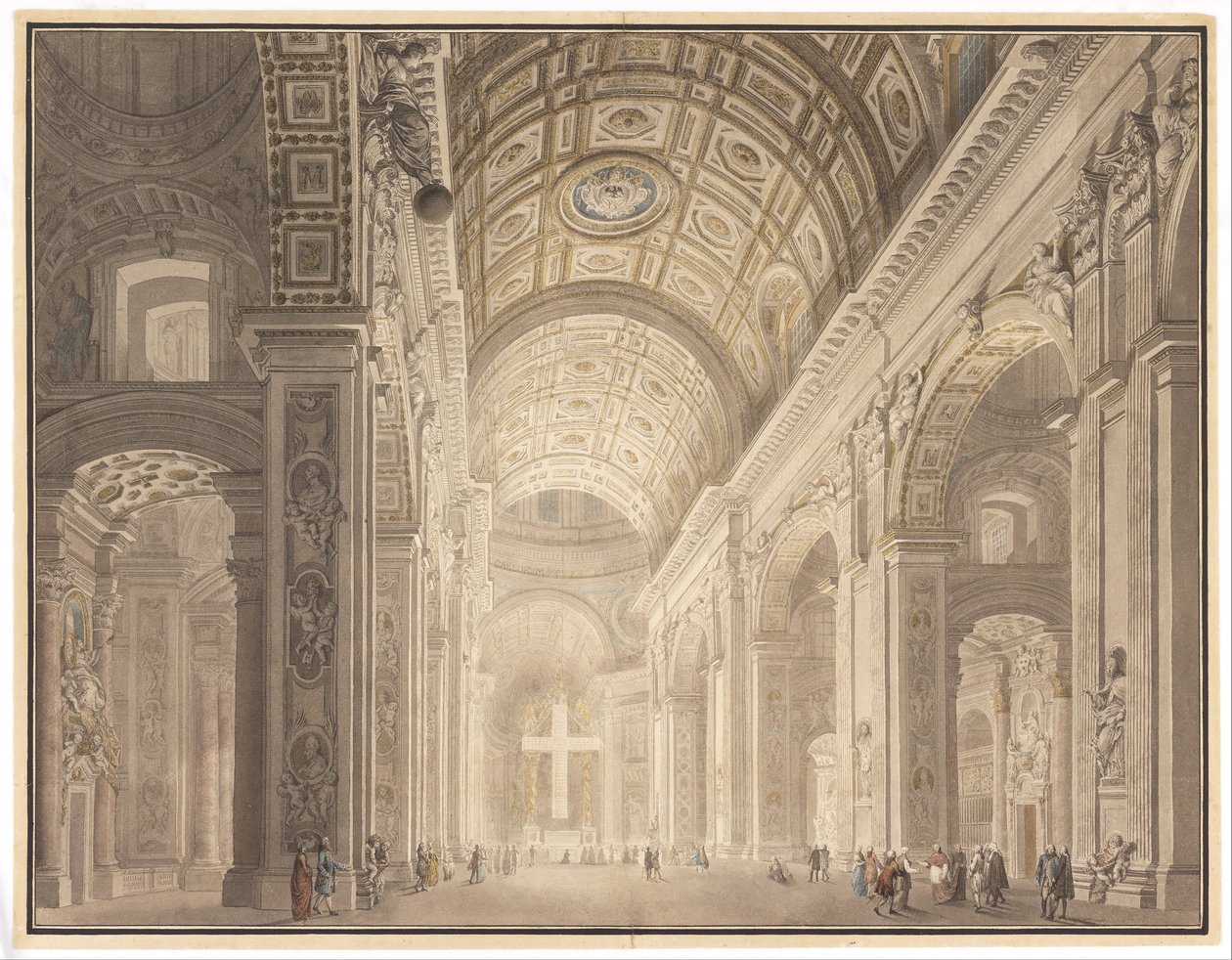 Interior da Igreja de São Pedro Iluminado de Francesco Panini