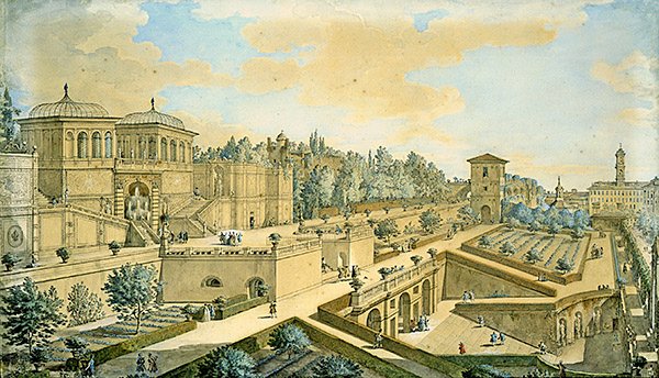 Vista de Roma (aguarela sobre papel) de Francesco Panini