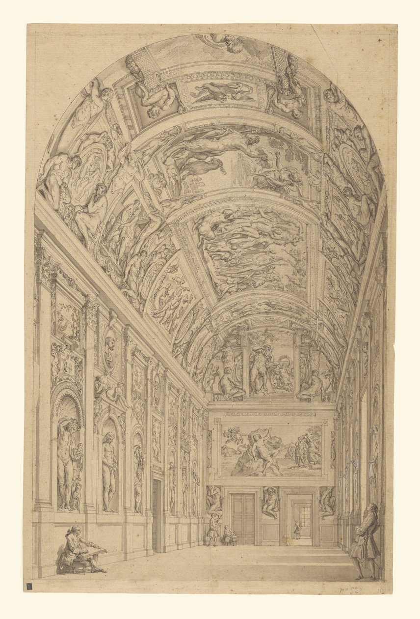 Vista da Galeria Farnese, Roma de Francesco Panini
