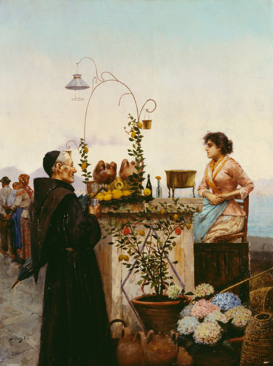 Vendedor de bebidas, por Francesco Paolo Diodati (1864-1940), óleo sobre tela, 68x51 cm de Francesco Paolo Diodati