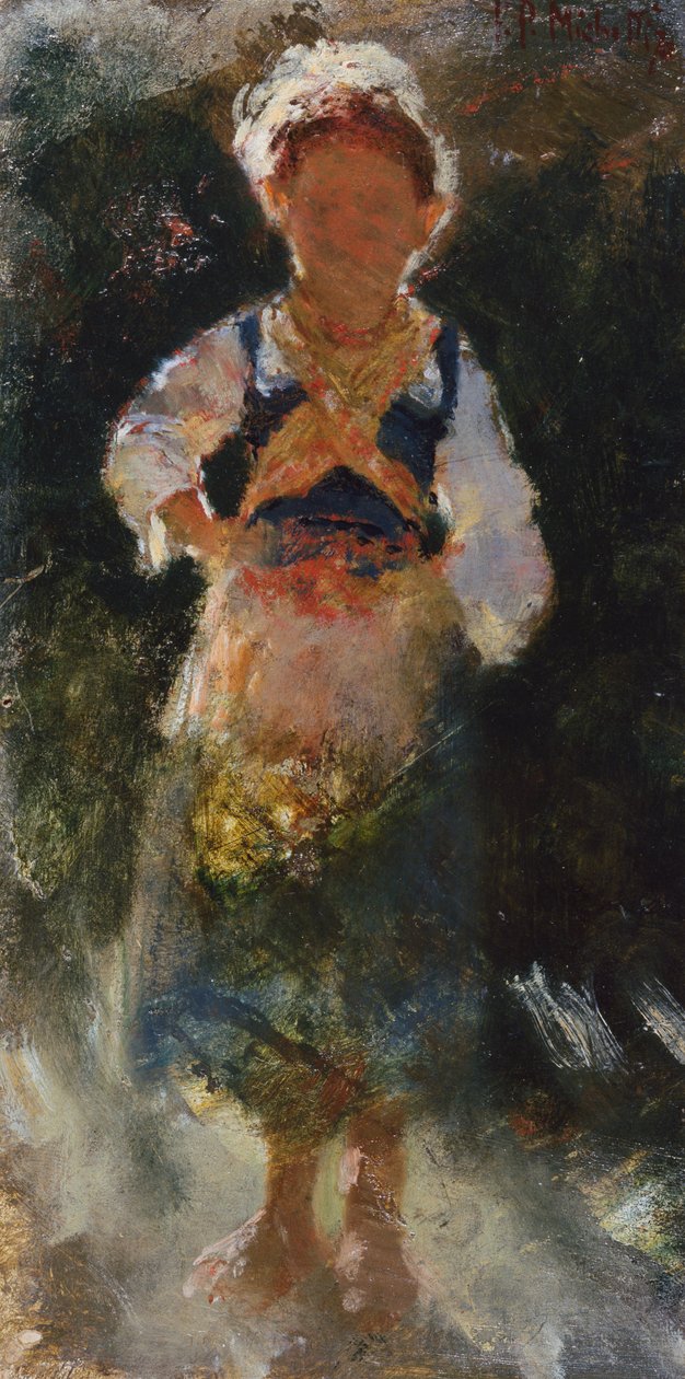 Rapariga com luz de fundo de Francesco Paolo Michetti
