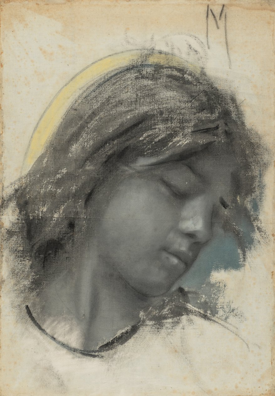 Cabeça de anjo (frente); cabeça de mulher (verso) de Francesco Paolo Michetti