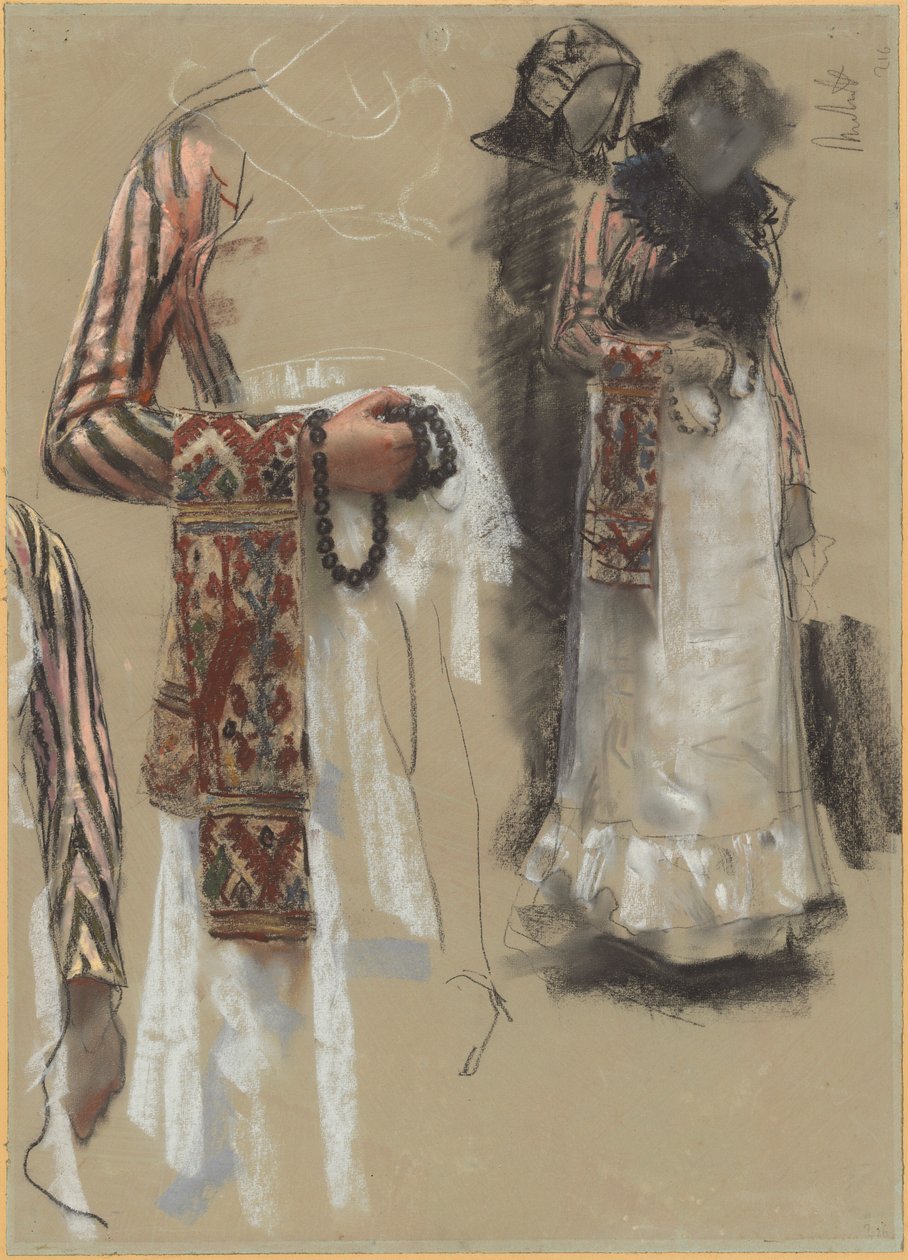 Mulher do sul da Itália vestida para a igreja de Francesco Paolo Michetti