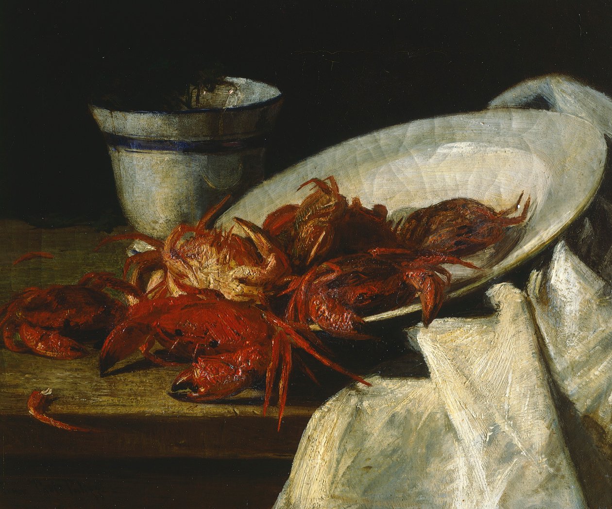 Natureza morta com crustáceos (óleo sobre tela) de Francesco Paolo Palizzi