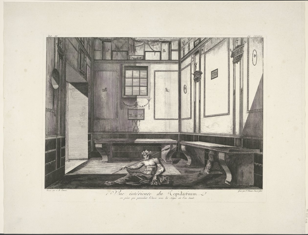 Tepidarium em Pompeia Antiguidades da Magna Grécia (título da série) de Francesco Piranesi