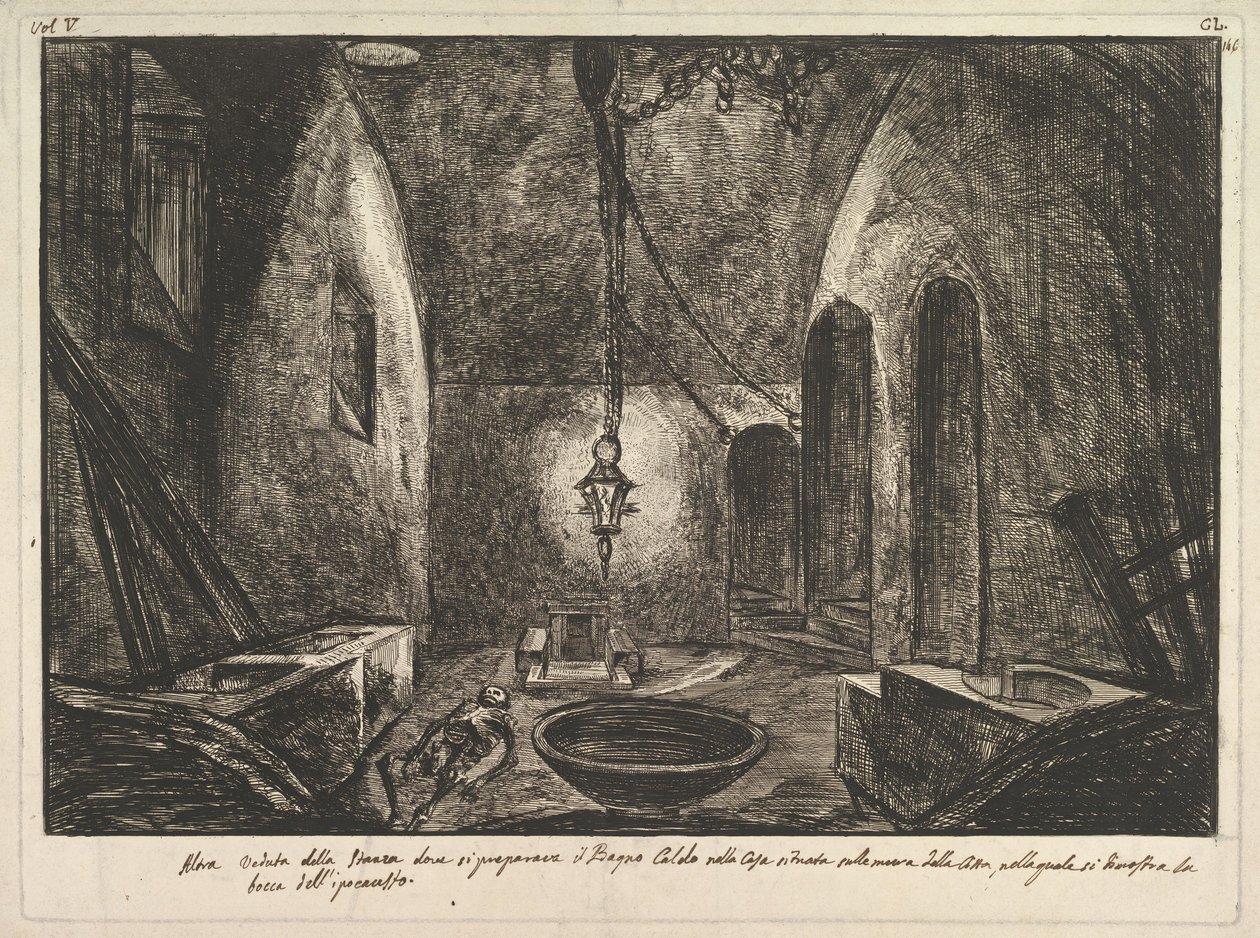 Vista de Pompéia Outra vista da sala onde o Bogno Caldo estava sendo preparado. . . .nd de Francesco Piranesi