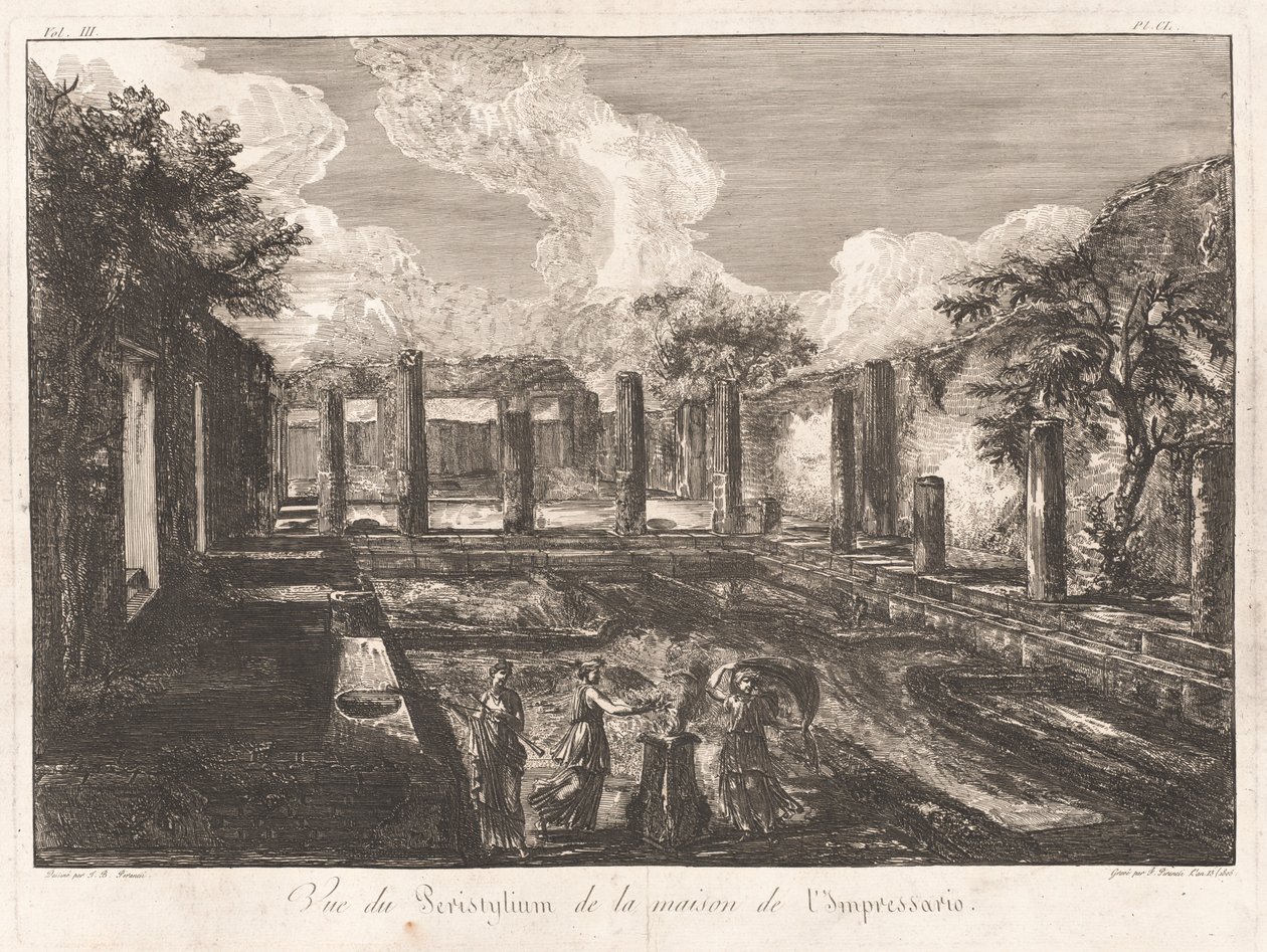 Vista do Peristylium da casa do Impressario de Francesco Piranesi, after Giovanni Battista Piranesi