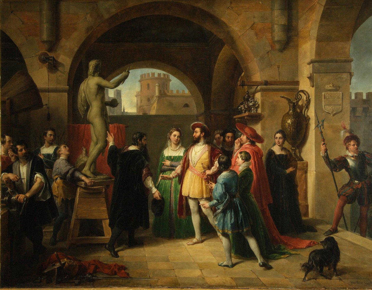 Francisco I no estúdio de Benvenuto Cellini, 1837 de Francesco Podesti