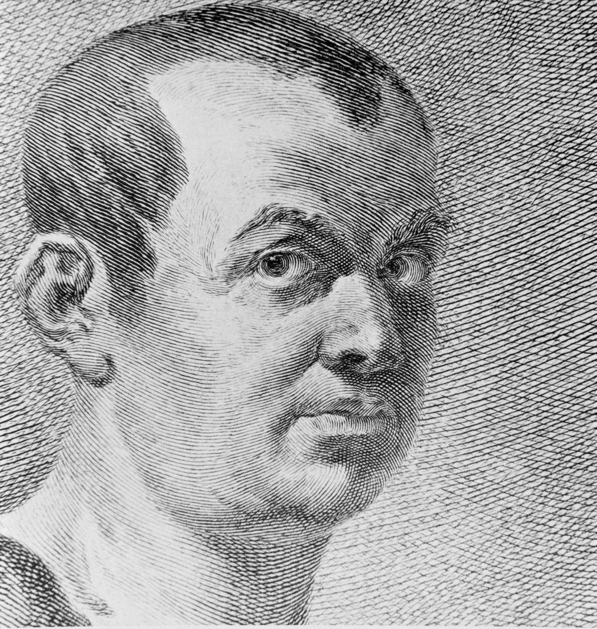 Retrato de Giovanni Battista Piranesi 1720-78 1750 gravura bw detalhe da foto de 136353 de Francesco Polanzani