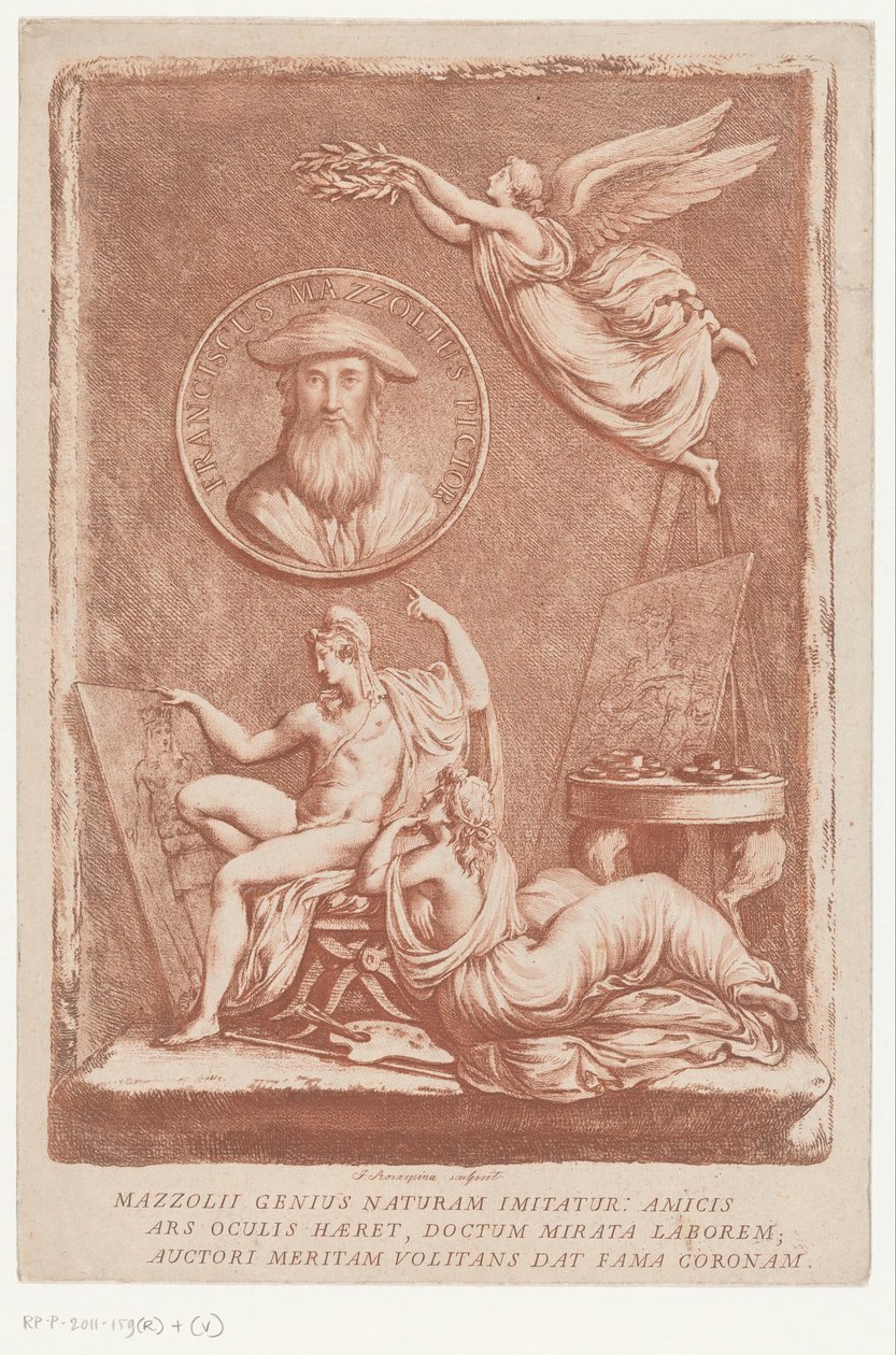 Alegoria do artista Francesco Mazzoli, conhecido como Parmigianino de Francesco Rosaspina