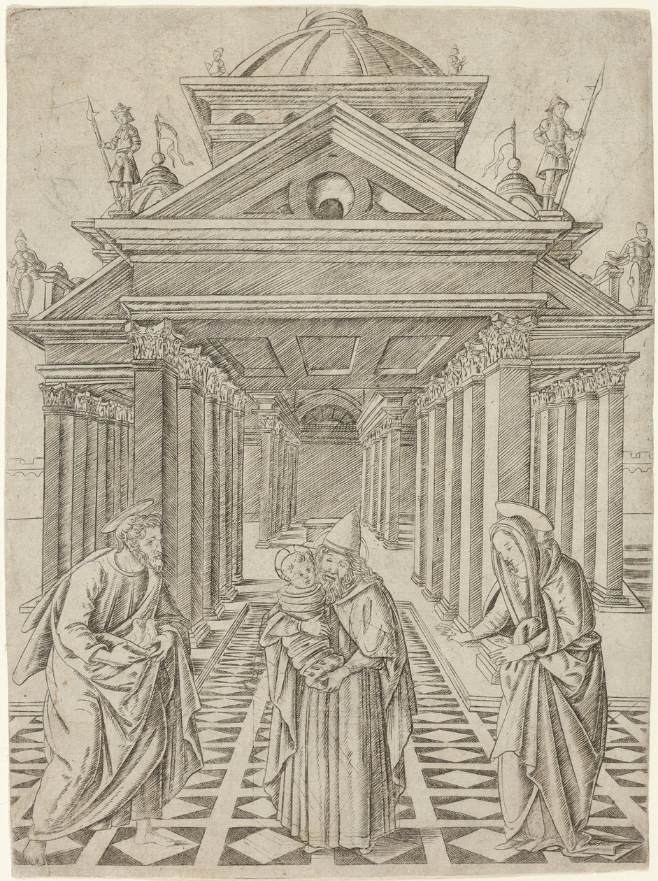 A Apresentação no Templo, placa quatro da Vida da Virgem e Cristo de Francesco Rosselli