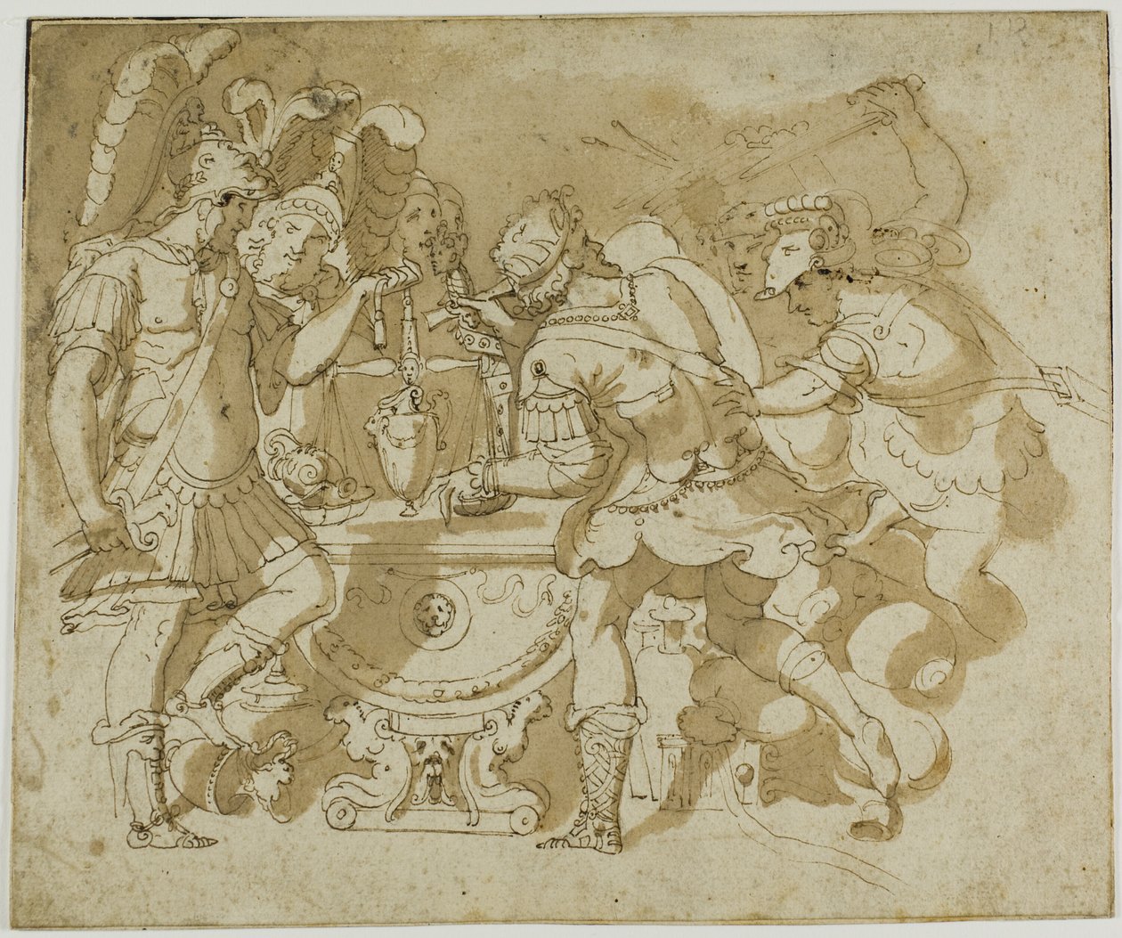 Camillus ataca Brennus de Francesco Salviati