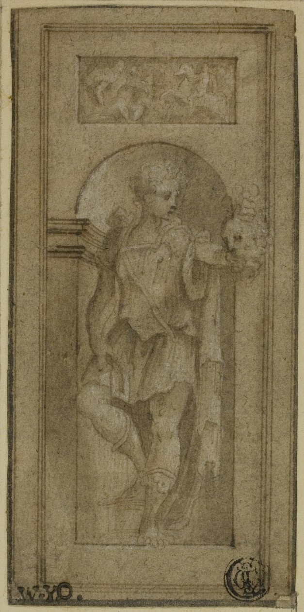 Nicho da estátua de David com a cabeça de Golias de Francesco Salviati