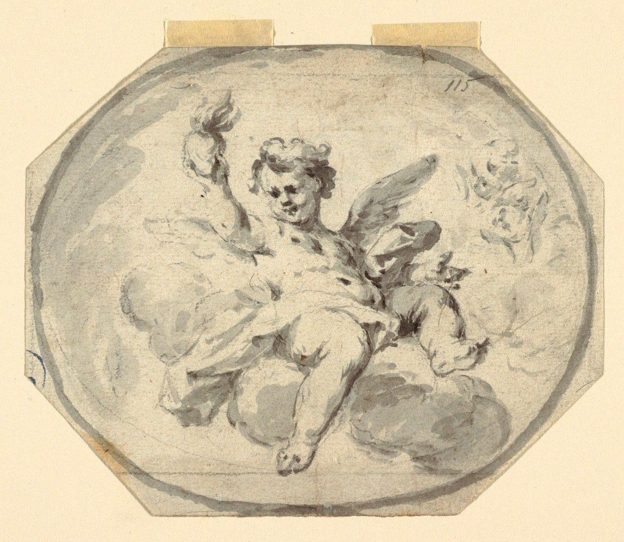 Desenho, Projeto para um teto pintado, 1770-1800 de Francesco Saverio Mergolo