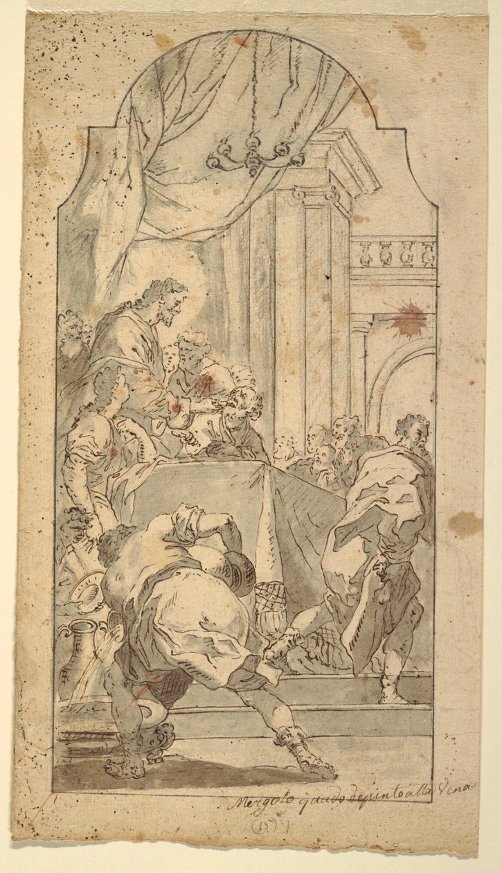 Desenho, A Última Ceia, 1746-86 de Francesco Saverio Mergolo