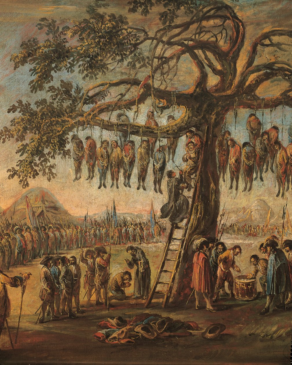 "As Misérias da Guerra: os Enforcados" de Francesco Simonini, detalhe de Francesco Simonini