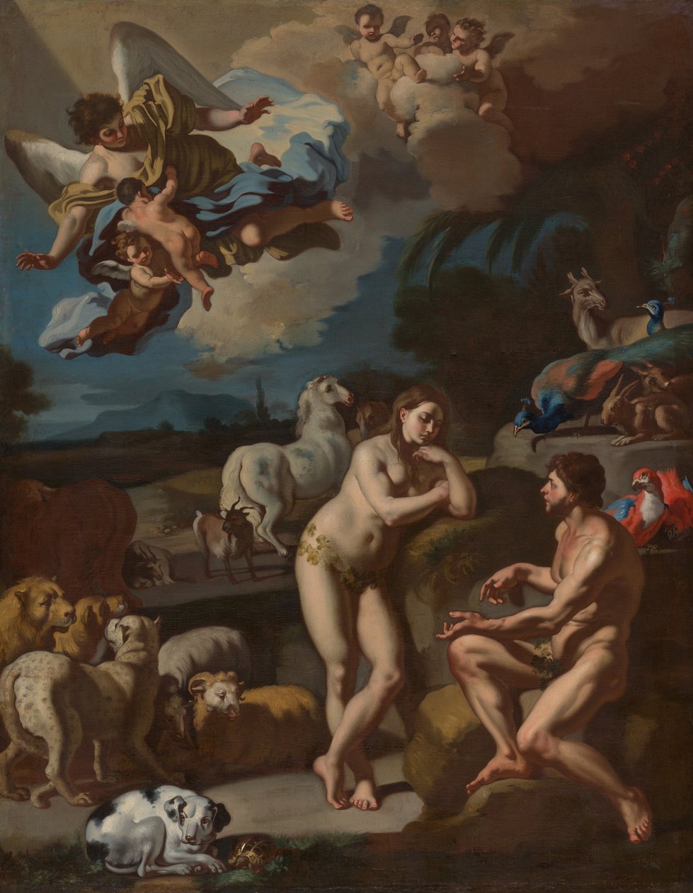 Adão e Eva no Paraíso de Francesco Solimena