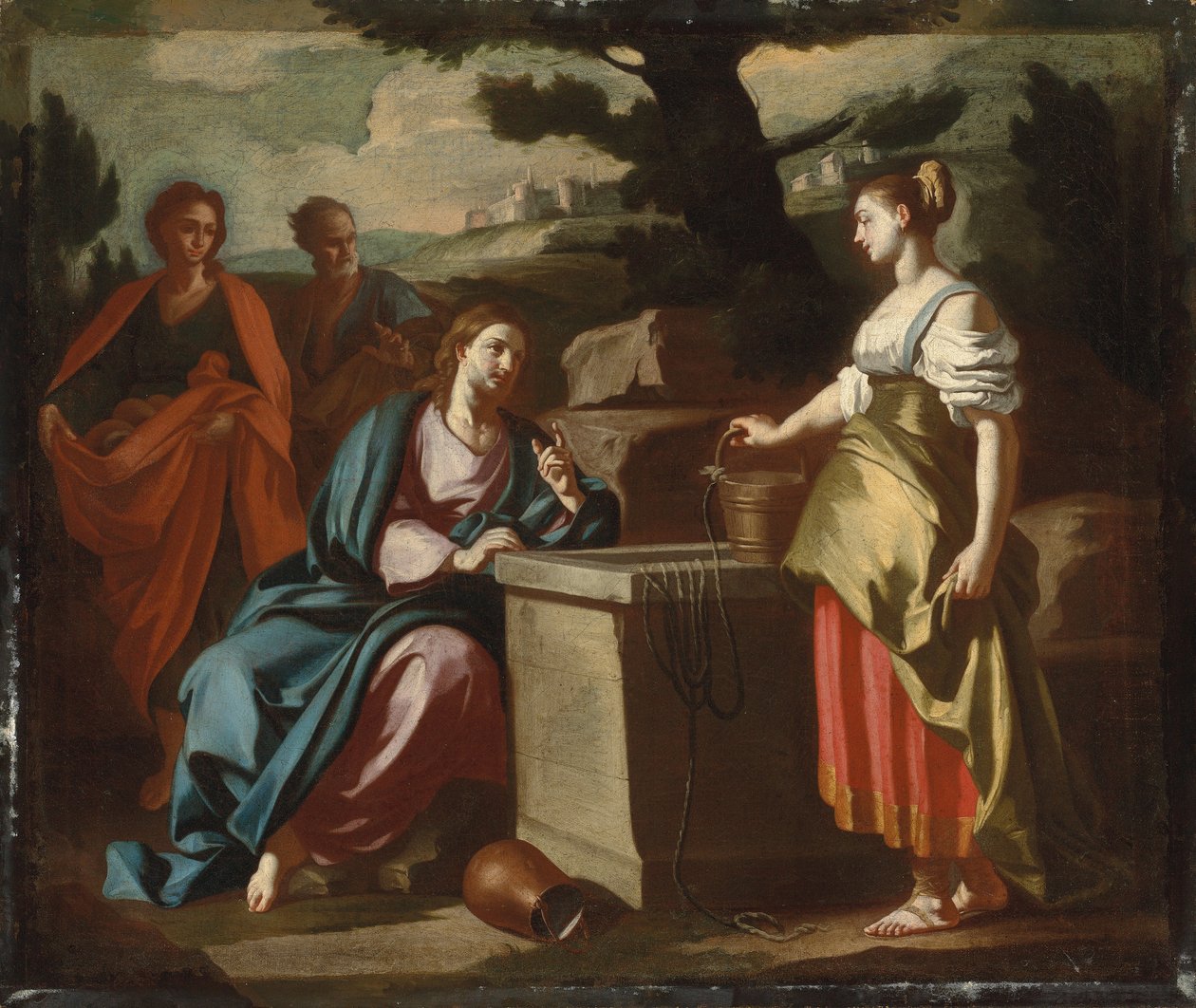 Cristo e a mulher de Samaria no poço de Francesco Solimena