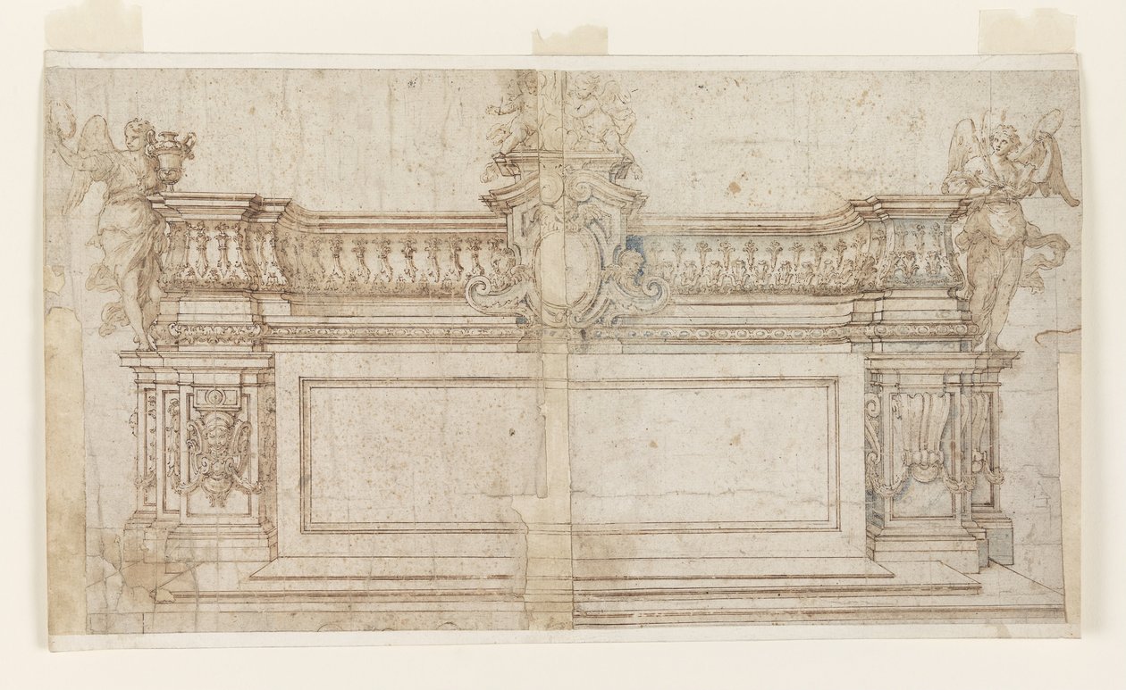 Elevação de um altar com sugestões alternativas de Francesco Solimena