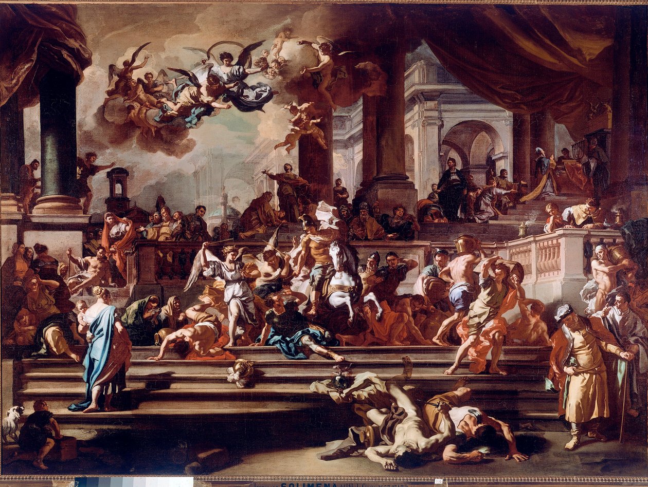 Heliodoro (Heliodoros) Caça ao Templo pelos Anjos Pintura de Francesco Solimena dit l