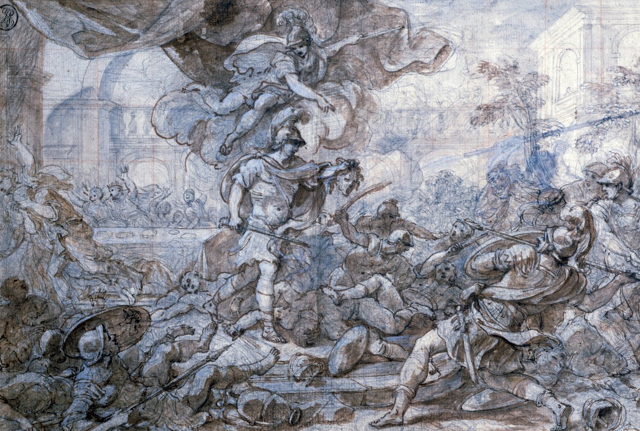 Perseu segurando a cabeça da Medusa, século XVIII de Francesco Solimena