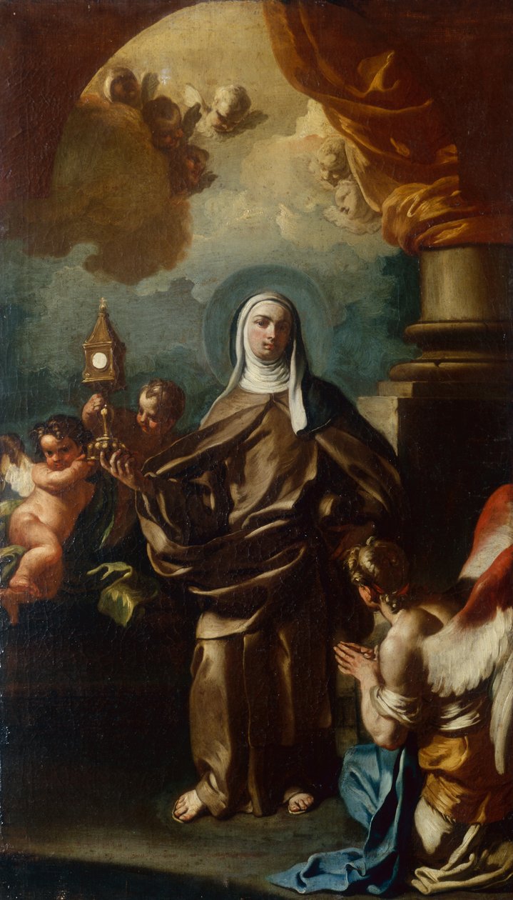 Santa Clara com um Anjo (óleo) de Francesco Solimena