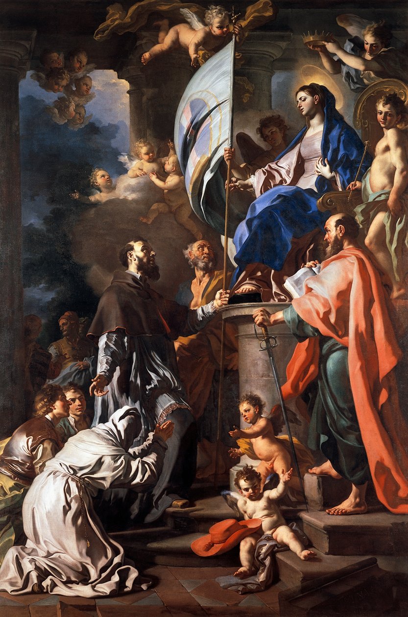 São Boaventura Bandeira de São Sepulcro de Madonna, de Francesco Solimena (1657-1747), Catedral de São Paulo, Aversa, Campânia, Itália de Francesco Solimena