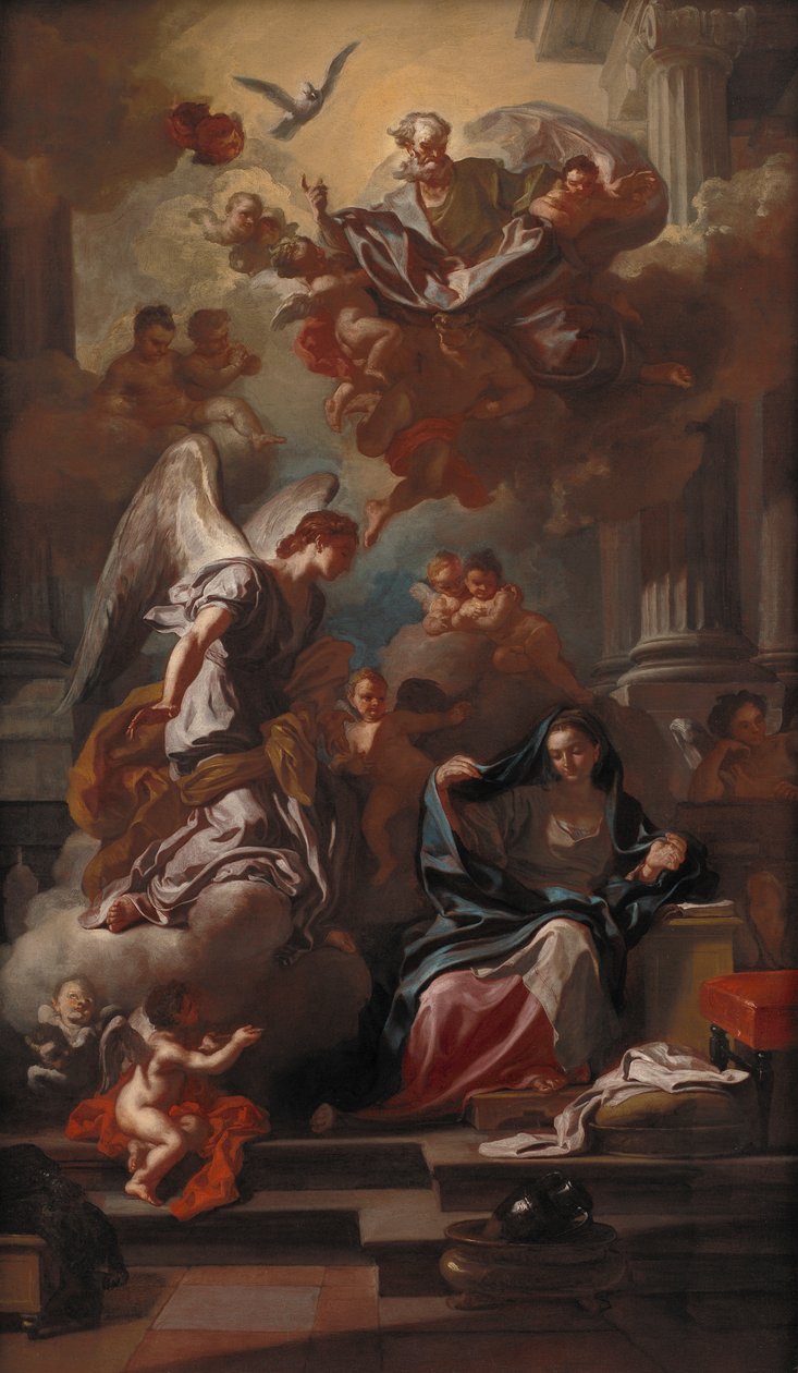 A Anunciação, após 1733 (óleo sobre tela) de Francesco Solimena
