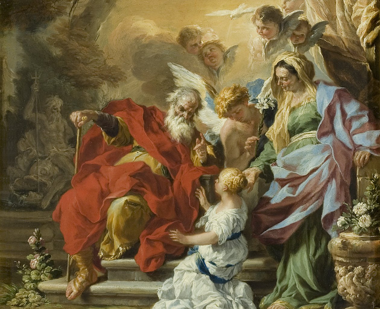 A Educação da Virgem, c.1680 (óleo sobre cobre) de Francesco Solimena