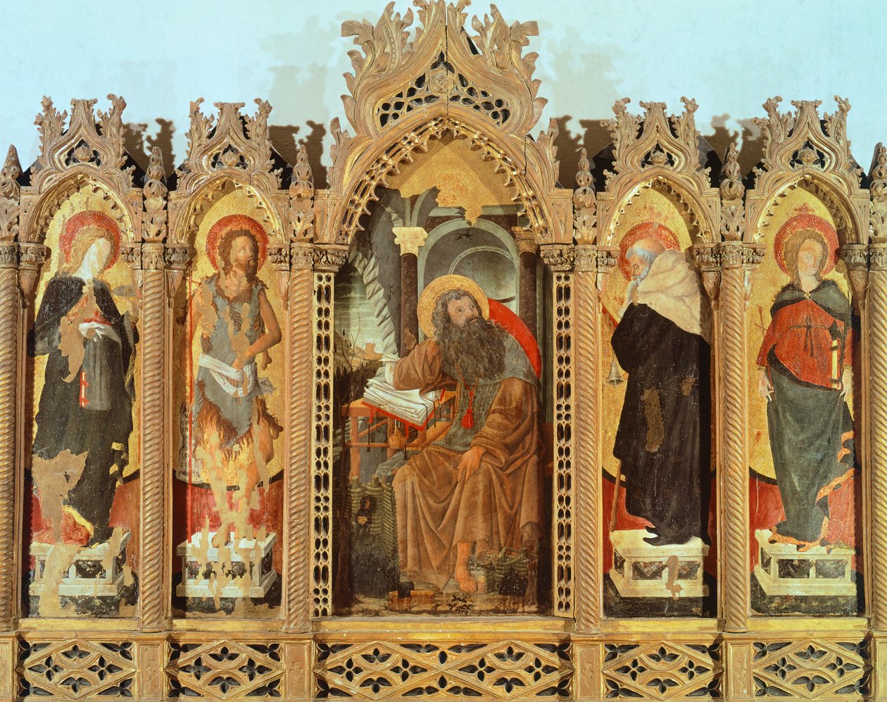 Lazara Polyptych, ca 1452, de Francesco Squarcione (1397-1468), tempera no painel de Francesco Squarcione