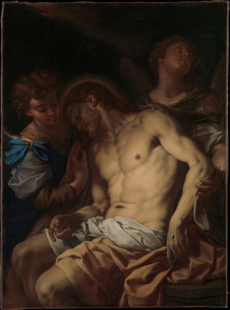 Cristo morto amparado por anjos de Francesco Trevisani