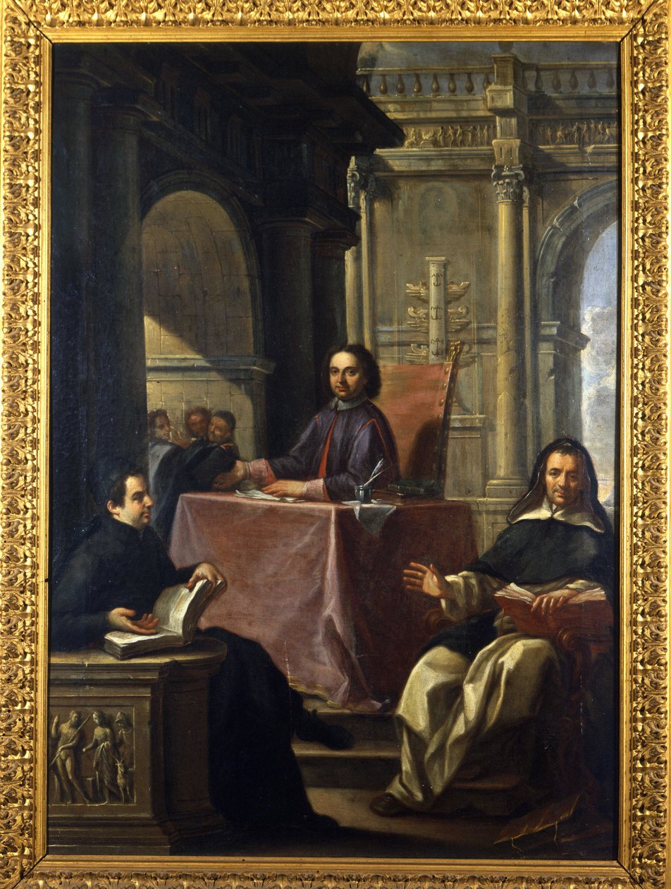 Conflito entre um jesuíta e um dominicano após a contra-reforma, pintura de F. Trevisani (1656-1746), Museu de Roma. de Francesco Trevisani