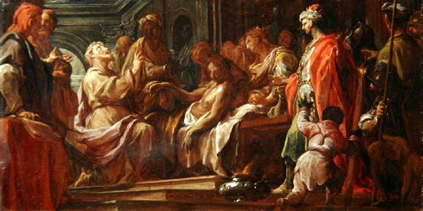 Estudo para São Mateus Ressuscitando o Filho do Rei da Etiópia (óleo sobre tela) de Francesco Trevisani
