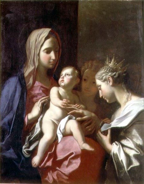 O Místico Casamento de Santa Catarina de Francesco Trevisani