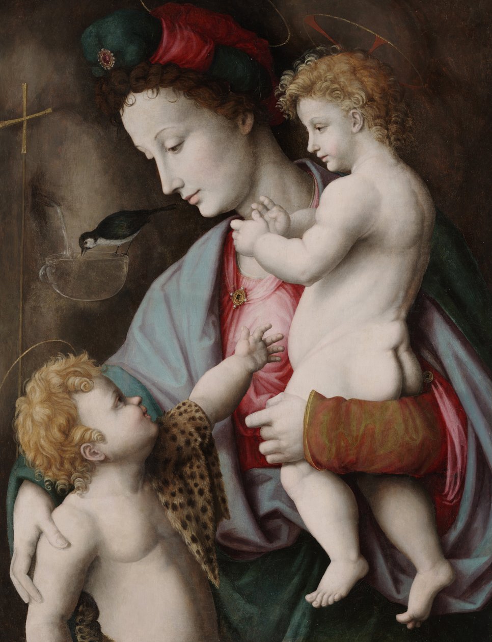 Madonna and Child with St. John, c.1525 (óleo no painel) de Francesco Ubertini Il Bacchiacca
